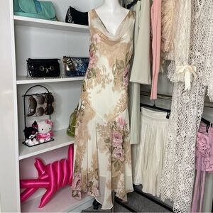 floral handkerchief skirt dress